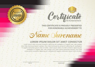 Yarım ton biçimli diploma sertifika şablonu ve modern şablon