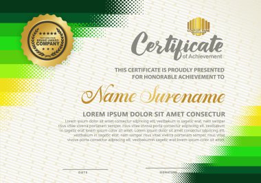 Yarım ton biçimli diploma sertifika şablonu ve modern şablon