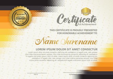 Yarım ton biçimli diploma sertifika şablonu ve modern şablon