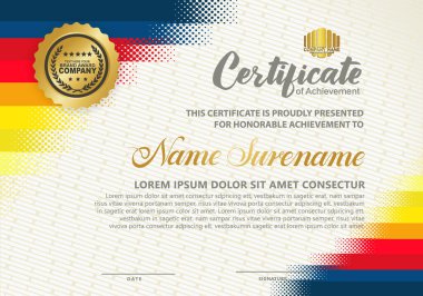 Yarım ton biçimli diploma sertifika şablonu ve modern şablon