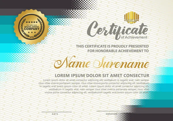 Yarım ton biçimli diploma sertifika şablonu ve modern şablon