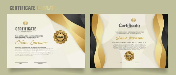 Modèle Certificat Luxe Avec Effet Dynamique Fond Motif Moderne Design — Image vectorielle