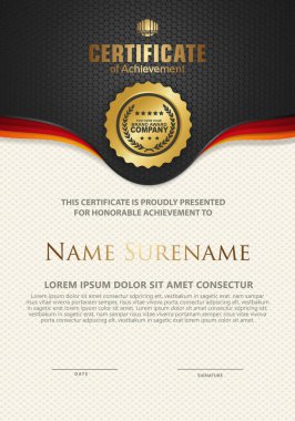 Lüks ve zarif desenli sertifika şablonu modern model arka plan, diploma, Vektör illüstrasyonu