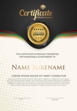 Lüks ve zarif desenli sertifika şablonu modern model arka plan, diploma, Vektör illüstrasyonu