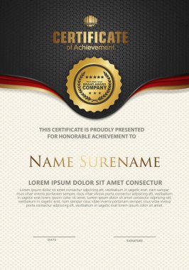 Lüks ve zarif desenli sertifika şablonu modern model arka plan, diploma, Vektör illüstrasyonu