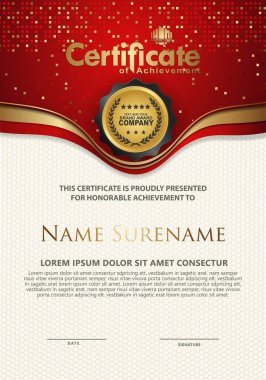 Lüks dikey sertifika şablonu zarif doku modern model, diploma, Vektör illüstrasyonu