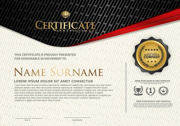 Plantilla Certificado Con Adorno Lujo Elegante Línea Texturizada Sobre Fondo — Vector de stock