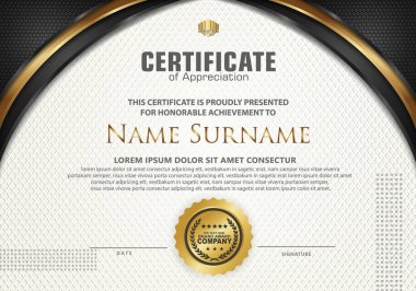 Lüks ve doku desenli sertifika şablonu arka plan, diploma, Vektör illüstrasyonu