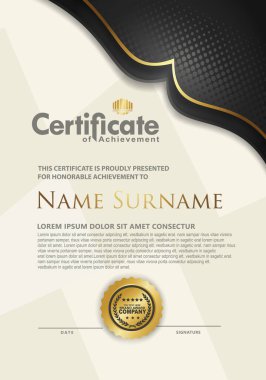 Lüks ve zarif dokusu olan sertifika şablonu arkaplan, diploma, Vektör illüstrasyonu