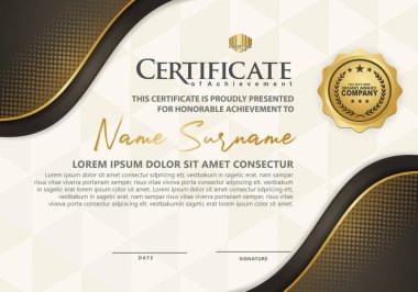 Lüks ve zarif dokusu olan sertifika şablonu arkaplan, diploma, Vektör illüstrasyonu