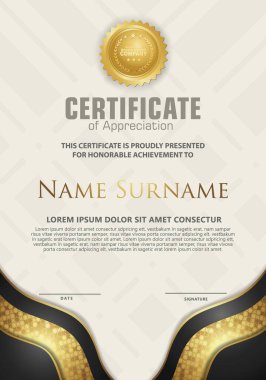 Lüks ve zarif dokusu olan sertifika şablonu arkaplan, diploma, Vektör illüstrasyonu