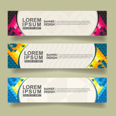 Soyut pankart şablon tasarımını üçgen çokgen biçim çizimi ile ayarla