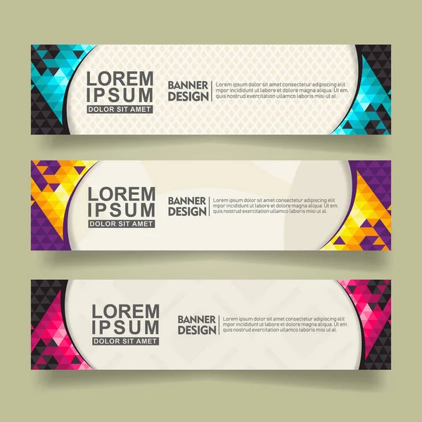 Soyut pankart şablon tasarımını üçgen çokgen biçim çizimi ile ayarla