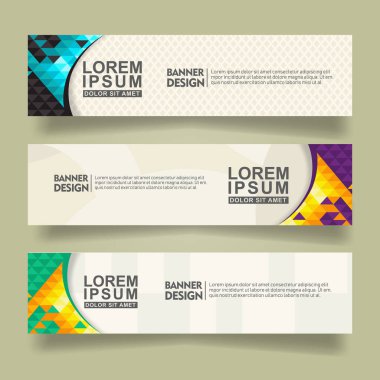 Soyut pankart şablon tasarımını üçgen çokgen biçim çizimi ile ayarla