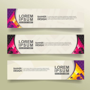 Soyut pankart şablon tasarımını üçgen çokgen biçim çizimi ile ayarla