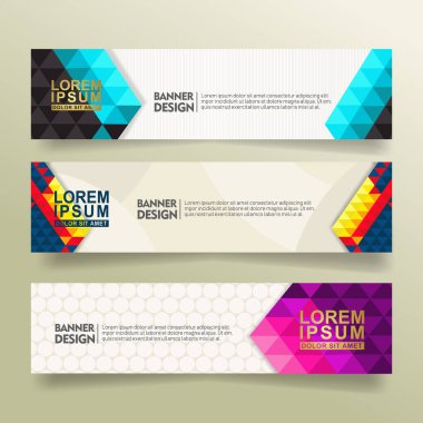 Soyut pankart şablon tasarımını üçgen çokgen biçim çizimi ile ayarla