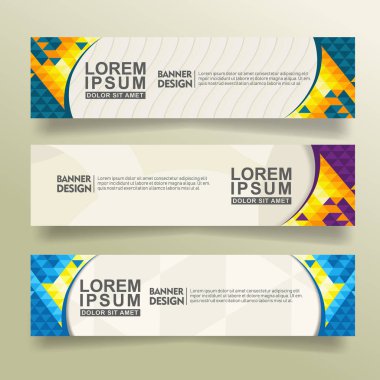 Soyut pankart şablon tasarımını üçgen çokgen biçim çizimi ile ayarla