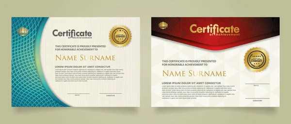 Set Certificate Template Luxury Ornament Modern Texture Pattern Background Diploma —  Vetores de Stock