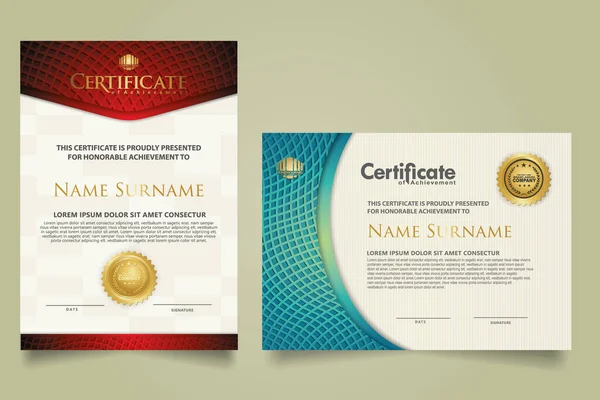Set Certificate Template Luxury Ornament Modern Texture Pattern Background Diploma — Stockvektor