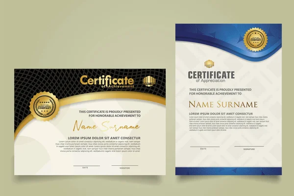 Set Certificate Template Luxury Ornament Modern Texture Pattern Background Diploma — Vector de stock