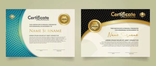 Set Certificate Template Luxury Ornament Modern Texture Pattern Background Diploma — Vetor de Stock