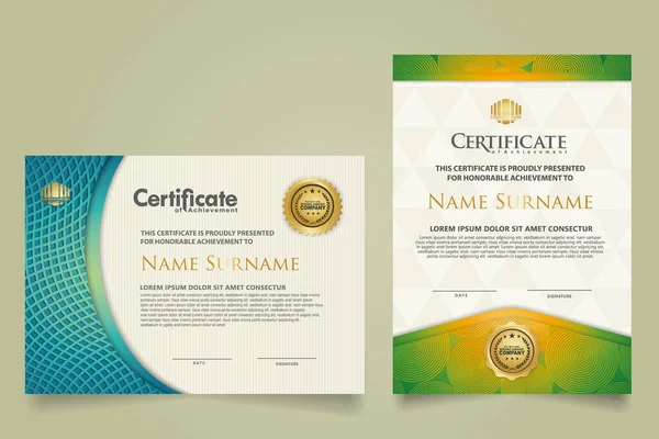 Set Certificate Template Luxury Ornament Modern Texture Pattern Background Diploma — стоковый вектор