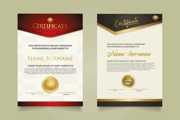 Set Certificate Template Luxury Ornament Modern Texture Pattern Background Diploma — Archivo Imágenes Vectoriales