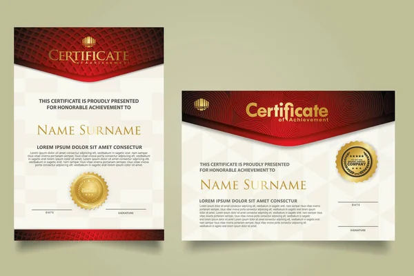 Set Certificate Template Luxury Ornament Modern Texture Pattern Background Diploma — Archivo Imágenes Vectoriales