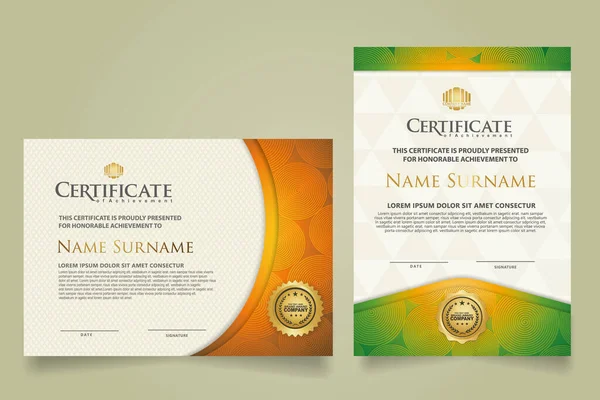 Set Certificate Template Luxury Ornament Modern Texture Pattern Background Diploma — Stockvector