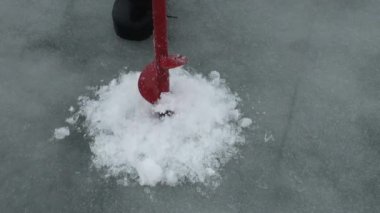 buz balıkçılık kışın punch delik matkap