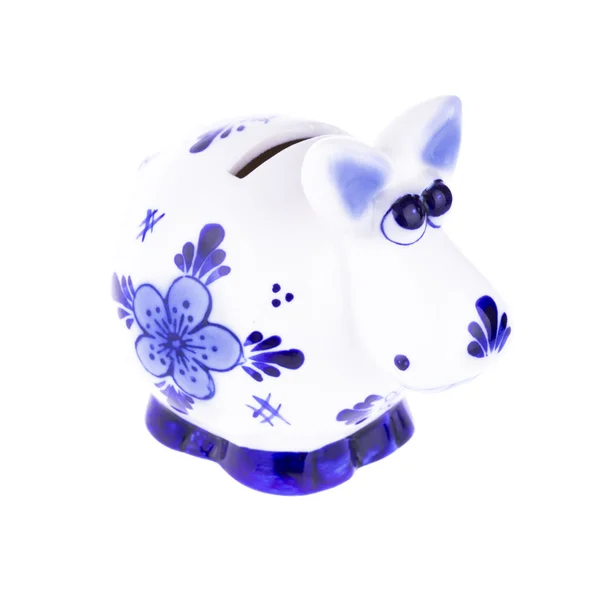 Blauwe koe moneybox — Stockfoto