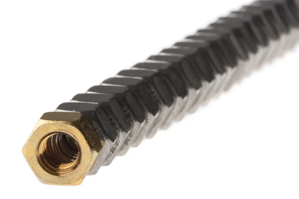 Golden screw nut — Stock Photo, Image