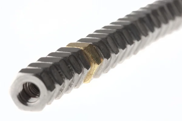 Golden screw nut — Stock Photo, Image