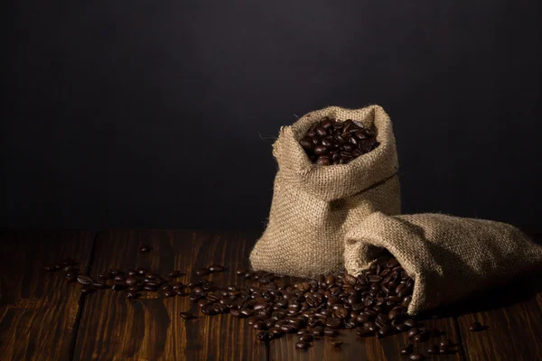 Two small sacks with coffee — Stock Photo, Image