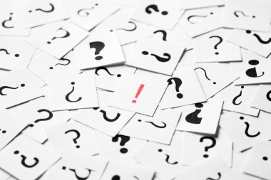 Note papers with question marks