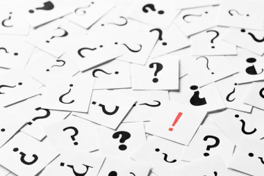 Black question marks with exclamation mark