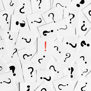 Note papers with question marks