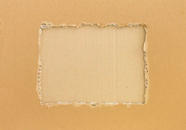 Frame of torn cardboard — Stok Foto