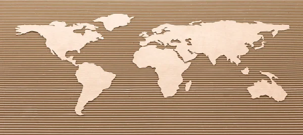 Cardboard world map. — Stock Photo, Image