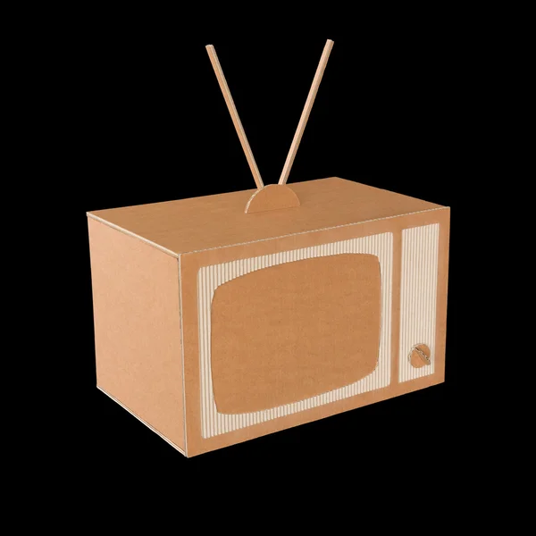 Cardboard tv — Stock Photo, Image