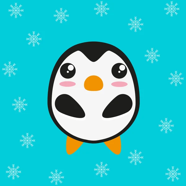 Süsse Kawaii Pinguin — Stockvektor