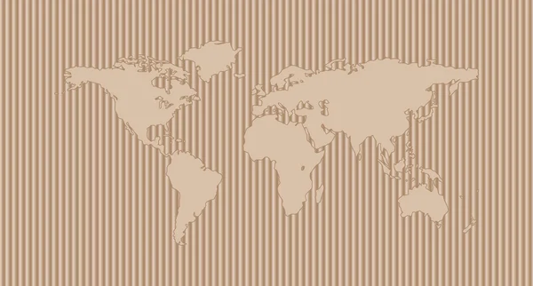 World map on cardboard — Stock Vector