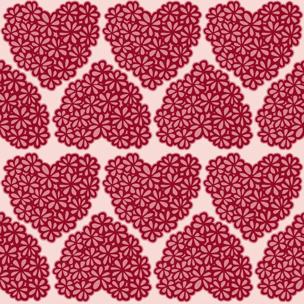 Coeurs sur fond rose . — Image vectorielle