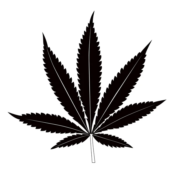 Siyah marihuana yaprağı — Stok Vektör