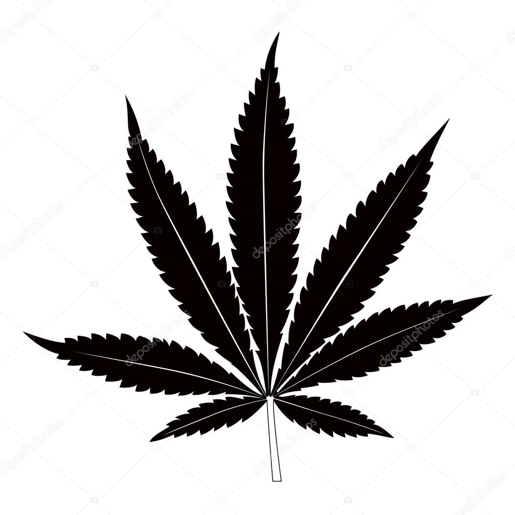Black marijuana leaf