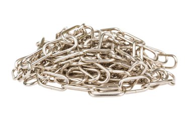 zincir üzerinde beyaz izole