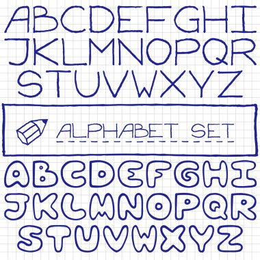 handdrawn alfabe seti