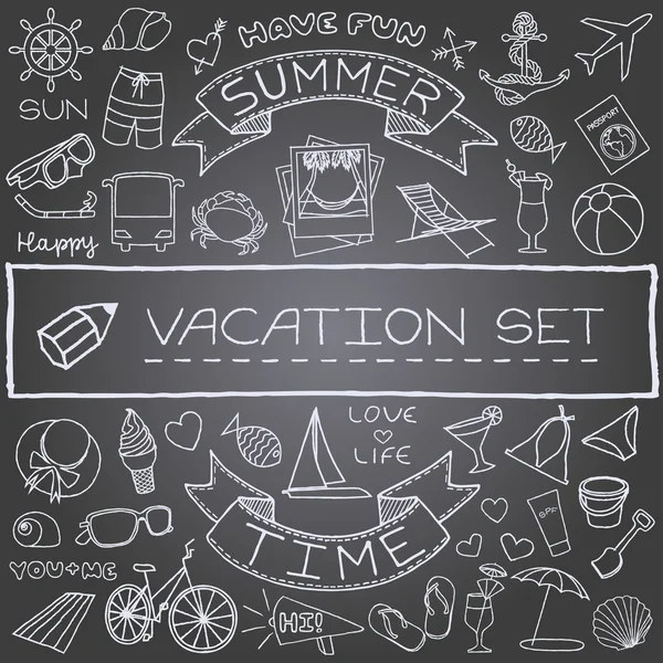 Icone vacanza handdrawn — Vettoriale Stock