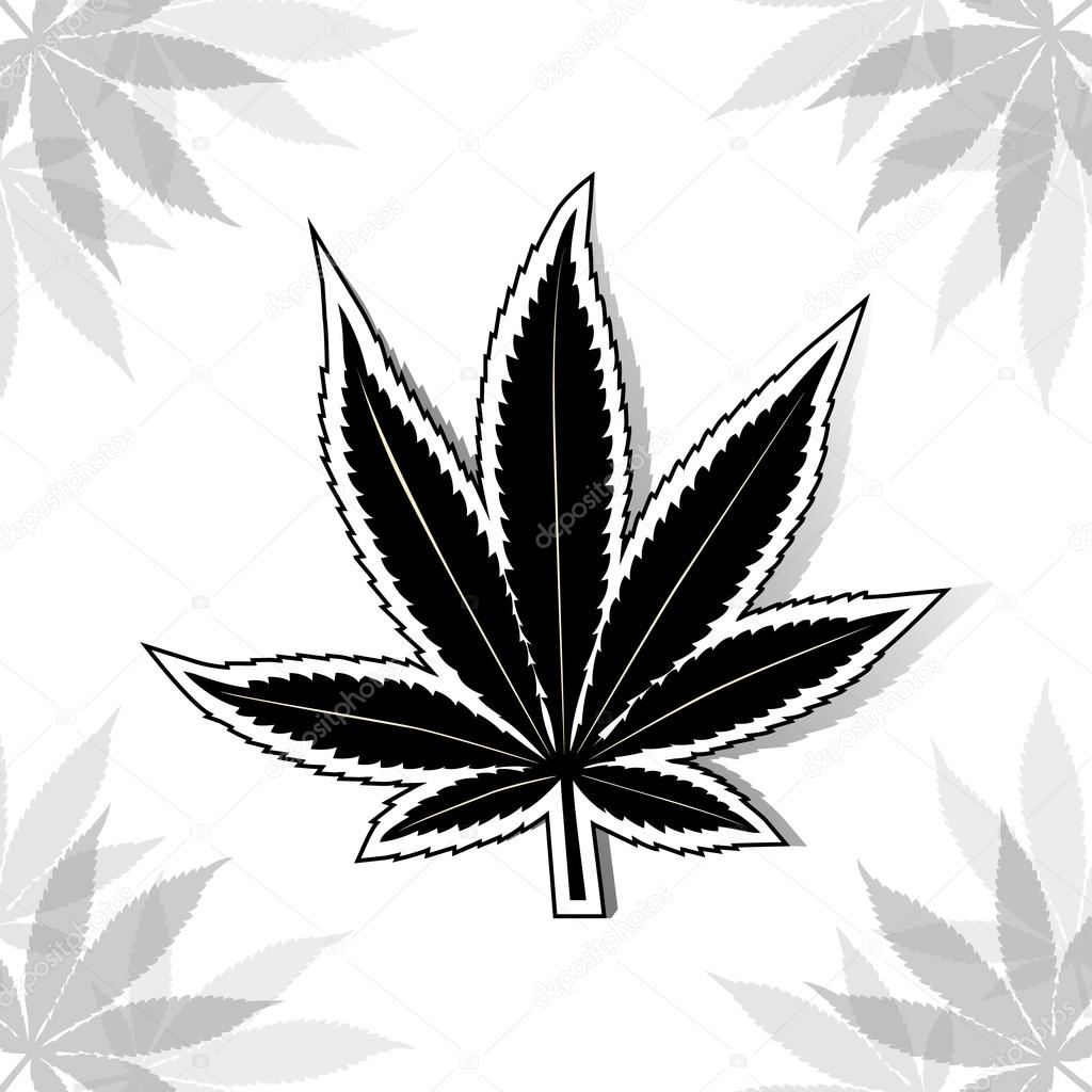 Black cannabis leaf.
