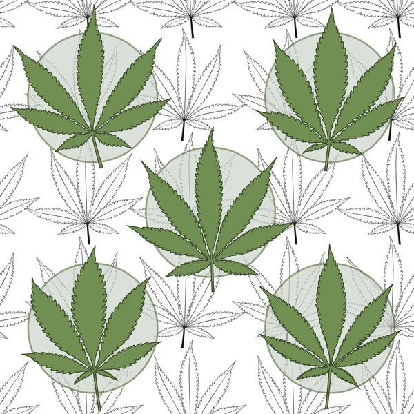 Маріхуана значки з фоном листя марихуани . — стоковий вектор